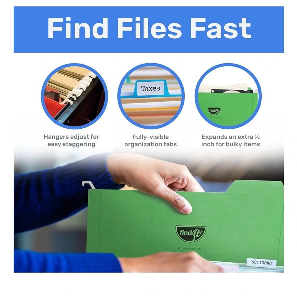 Mini hanging pockets for file cabinets